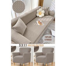 Tuğla Desen Koltuk Örtüsü Takımı